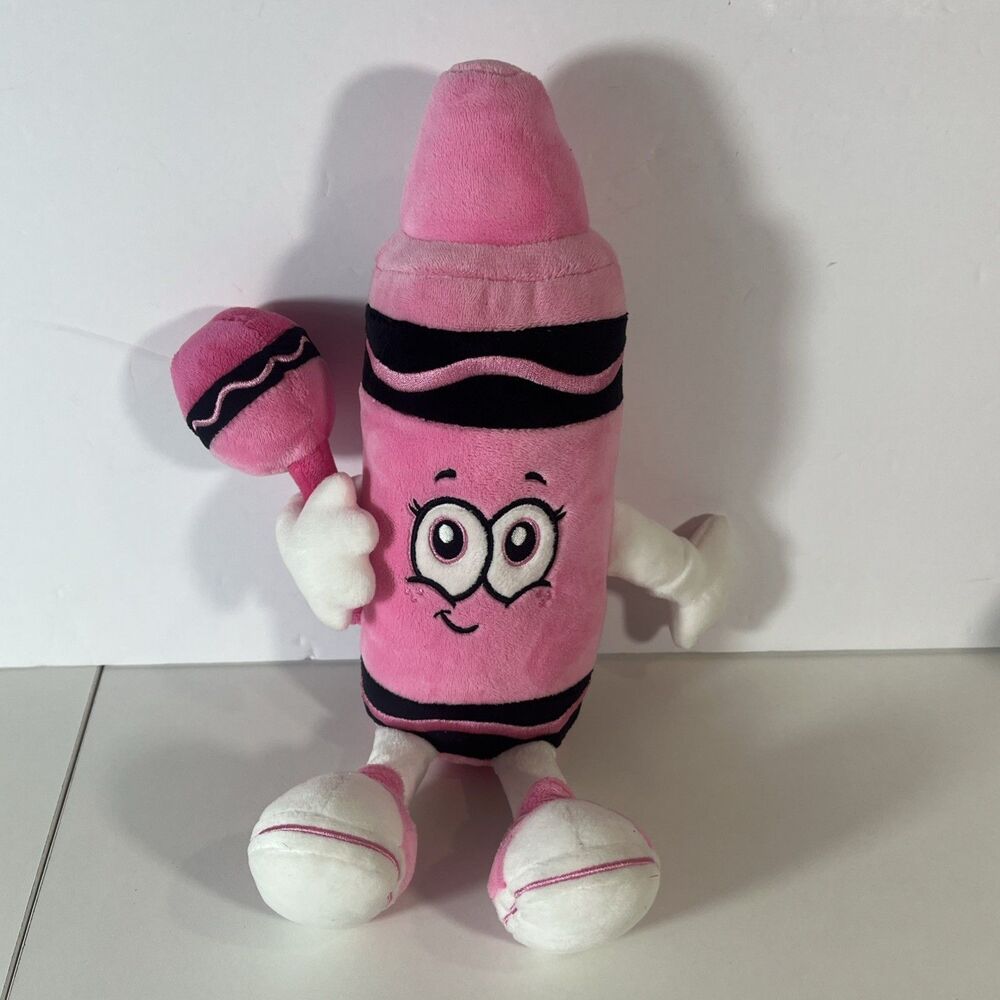 CRAYOLA EXPERIENCE  12" PLUSH TICKLE ME PINK BABY CRAYON WITH RATTLE